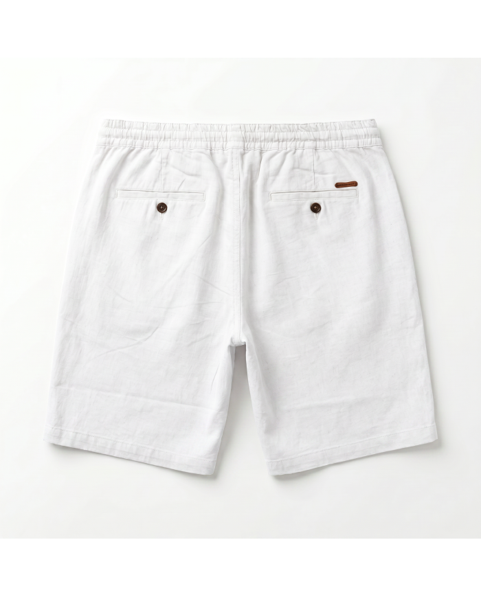 Bermuda lin avec cordon Blanc