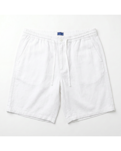 Bermuda lin avec cordon Blanc