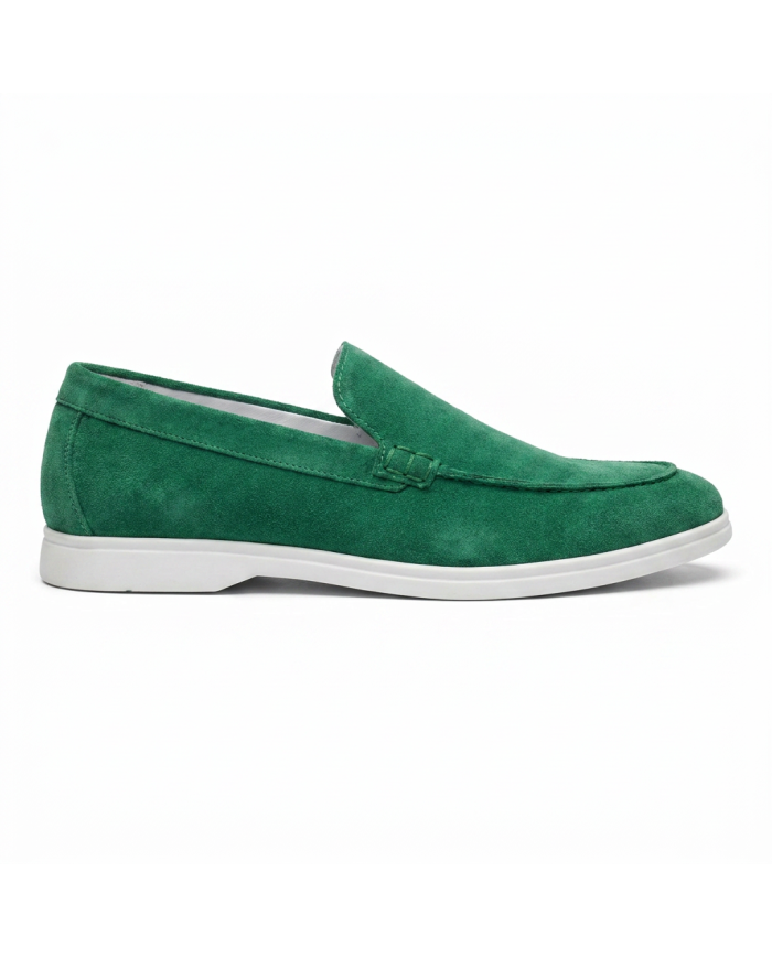 Mocassin homme en nubuck vert gazon