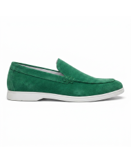 Mocassin homme en nubuck vert gazon