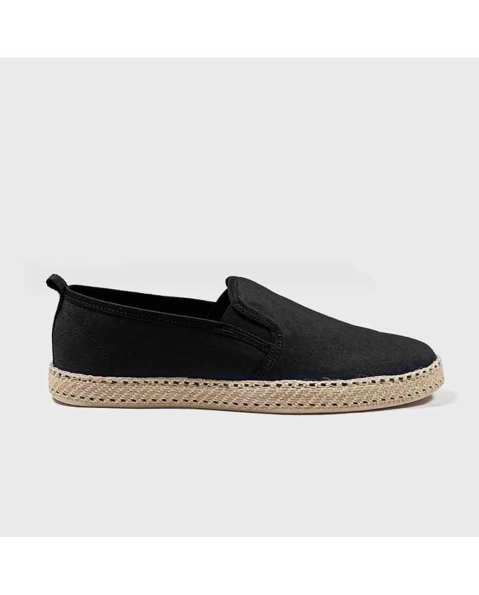 Cravate.tn | Espadrille Halfa noir sans lacet