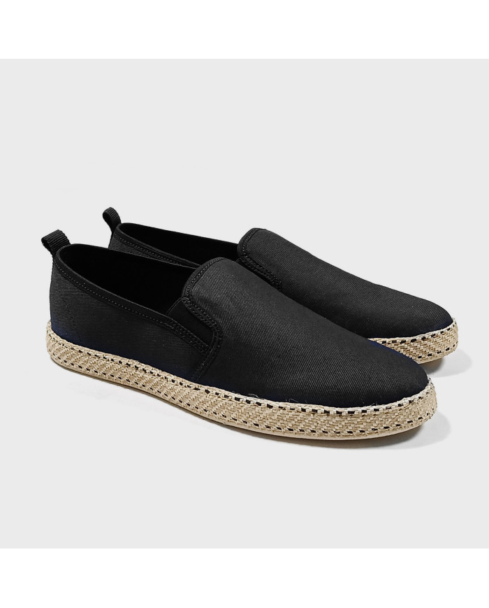 Cravate.tn | Espadrille Halfa noir sans lacet