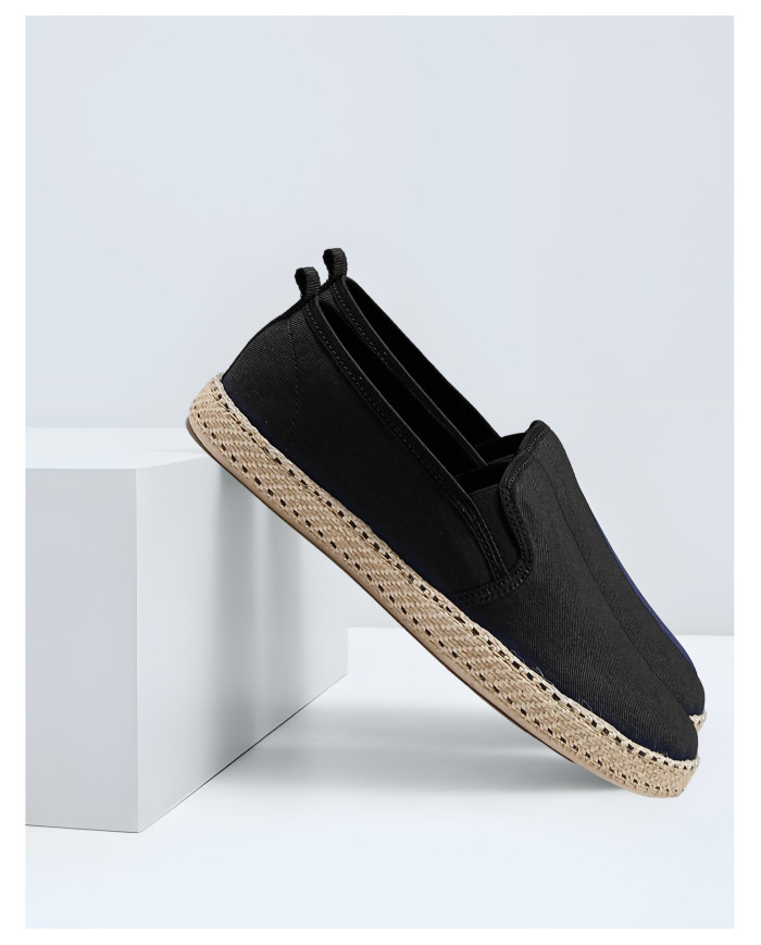 Cravate.tn | Espadrille Halfa noir sans lacet