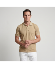 Polo piqué en beige