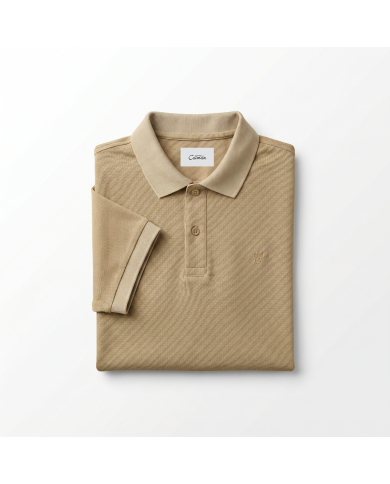 Polo piqué en beige