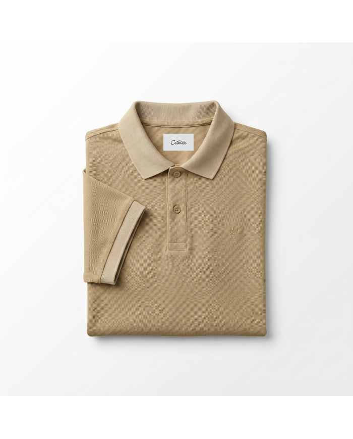 Polo piqué en beige