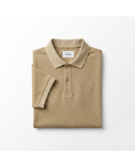 Polo piqué en beige