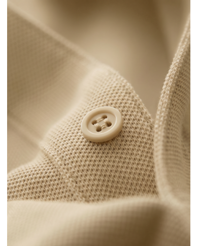 Polo piqué en beige