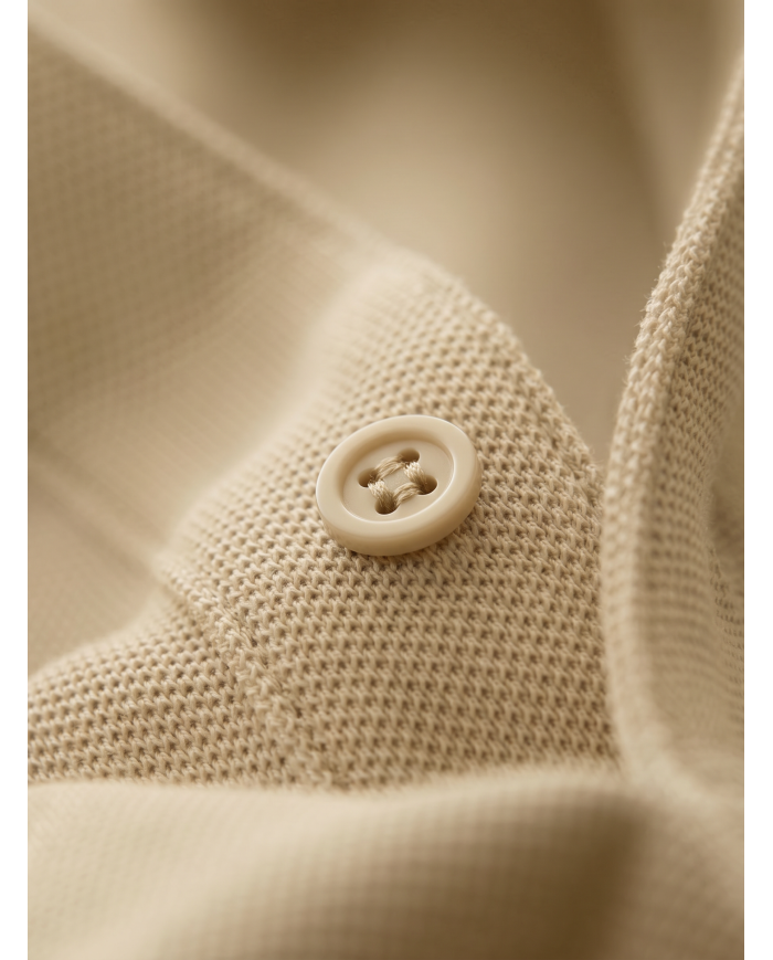 Polo piqué en beige