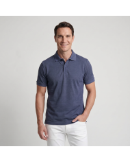 Polo en coton piqué bleu