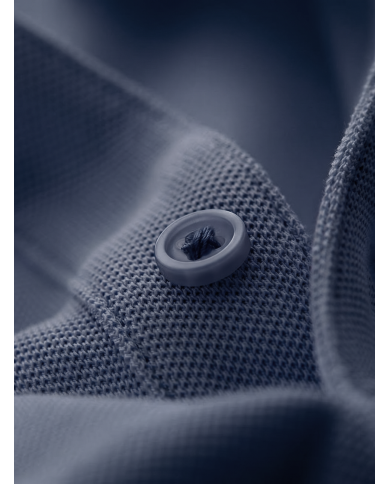 Polo en coton piqué bleu