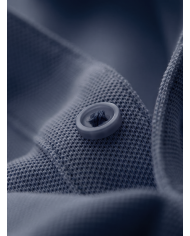 Polo en coton piqué bleu