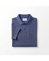 Polo en coton piqué bleu