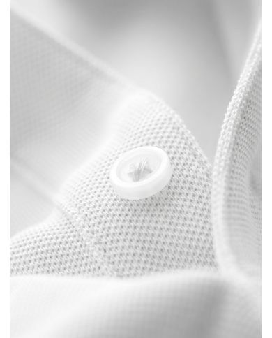 Polo en coton piqué blanc