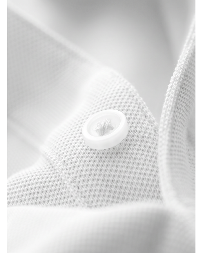 Polo en coton piqué blanc