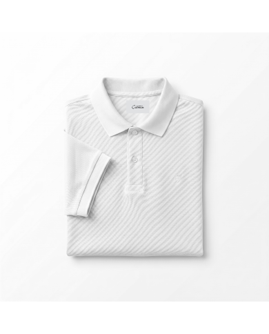 Polo en coton piqué blanc