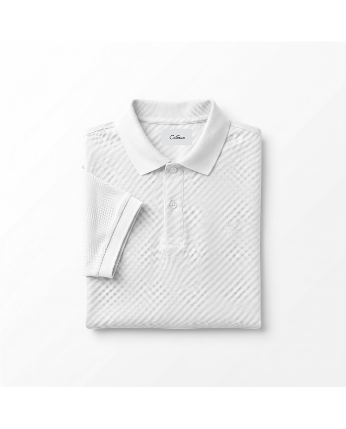 Polo en coton piqué blanc