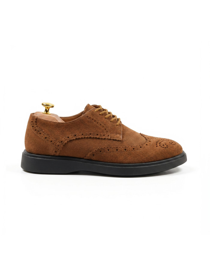 Chaussures Lorenzi en cuir daim : Camel