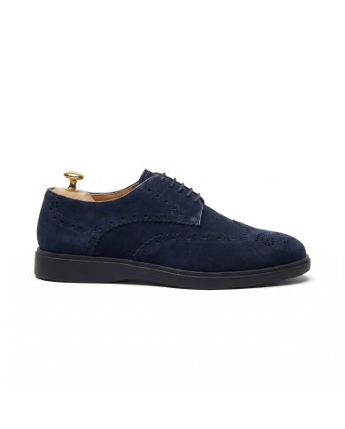 Chaussures Lorenzi en cuir daim : Bleu marine