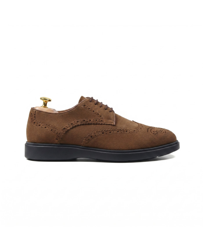 Chaussures Lorenzi en cuir daim : Marron clair