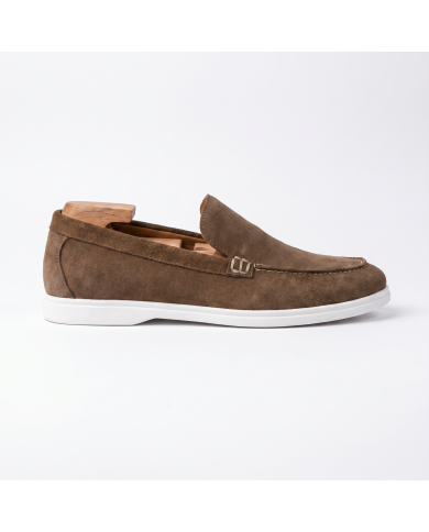 Mocassin homme en nubuck marron clair