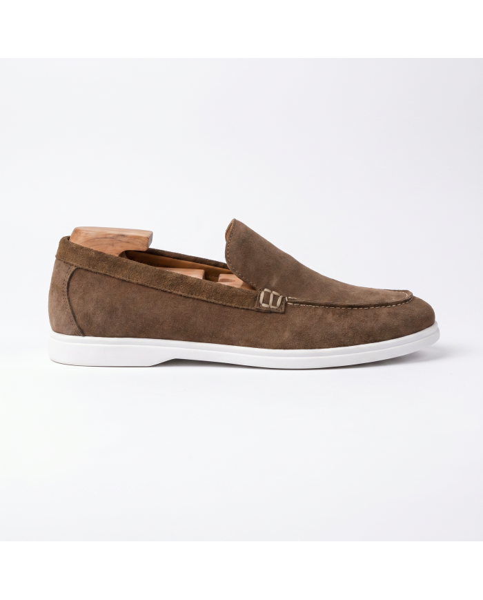 Mocassin homme en nubuck marron clair