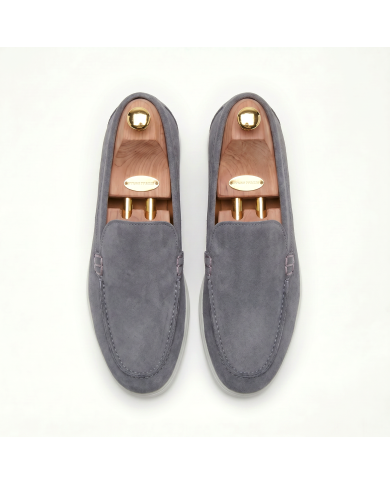 Mocassin homme en nubuck gris