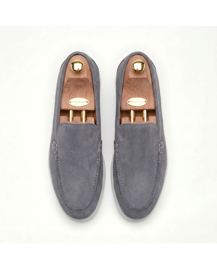 Mocassin homme en nubuck gris