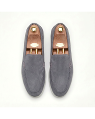 Mocassin homme en nubuck gris