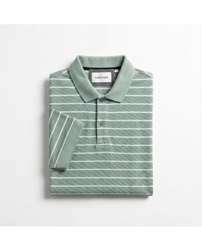 Polo en coton piqué vert d'eau