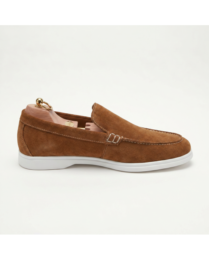 Mocassin homme en nubuck Camel