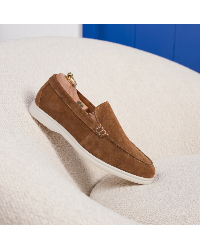 Mocassin homme en nubuck Camel