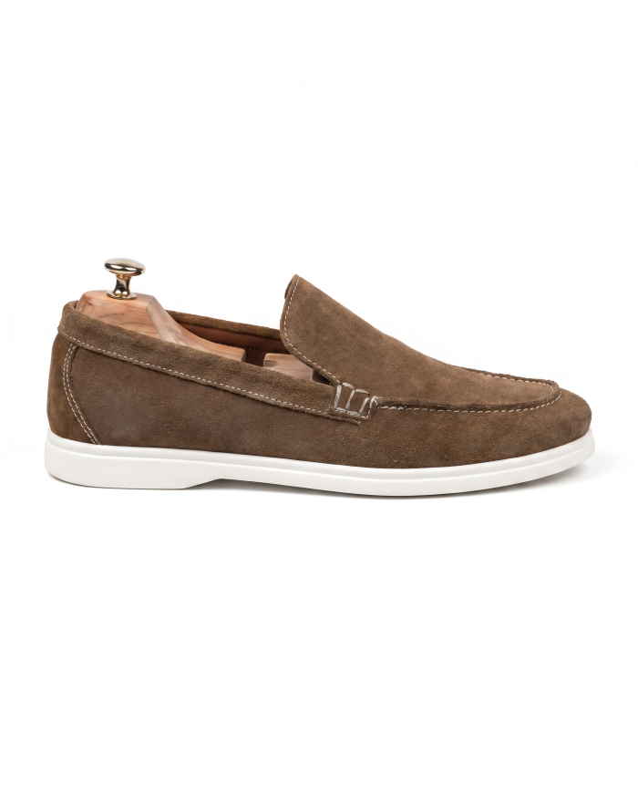 Mocassin homme en nubuck marron clair