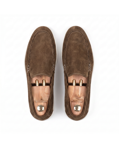 Mocassin homme en nubuck marron clair
