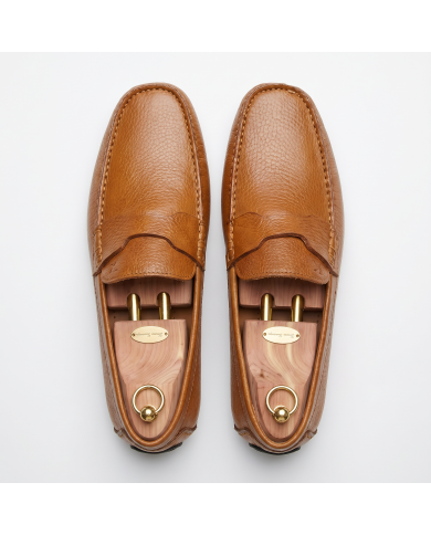 Mocassin 100% Cuir : Camel