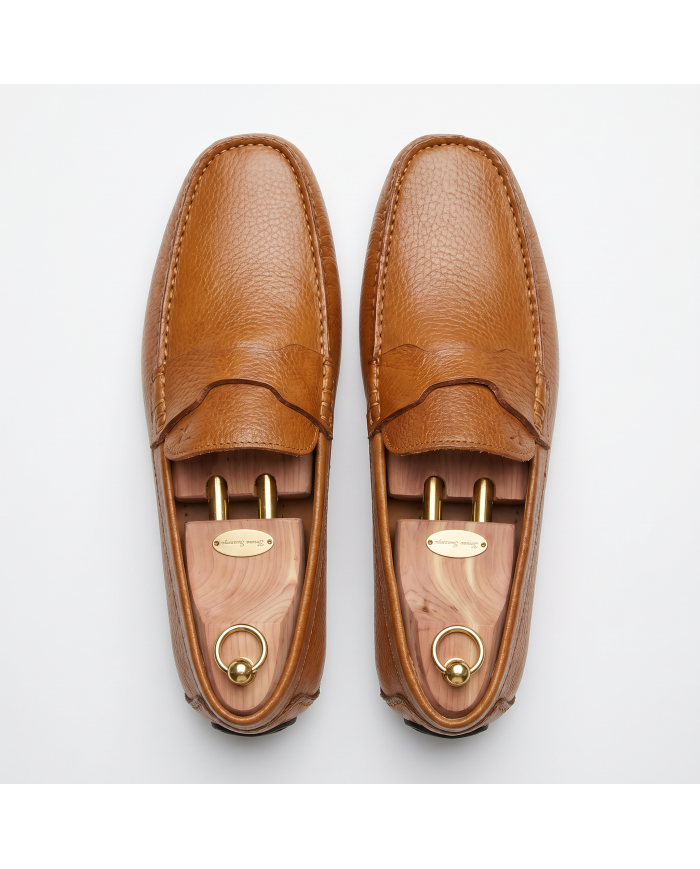 Mocassin 100% Cuir : Camel
