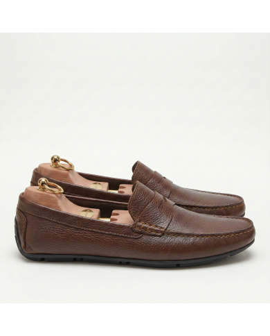 Mocassin 100% Cuir : Marron