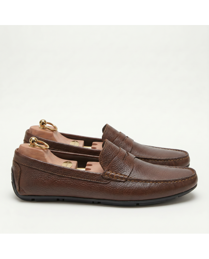 Mocassin 100% Cuir : Marron