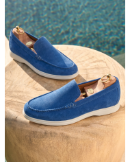 Mocassin homme en nubuck Bleu