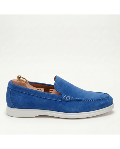 Mocassin homme en nubuck Bleu