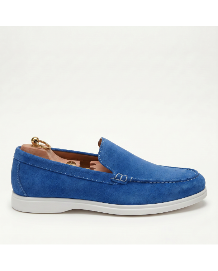 Mocassin homme en nubuck Bleu