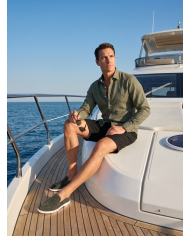 Mocassin homme en nubuck vert foncé
