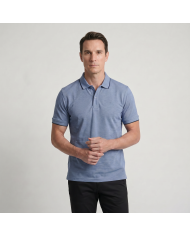 Polo en coton piqué bleu barbeau