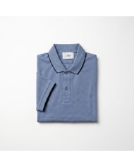 Polo en coton piqué bleu barbeau