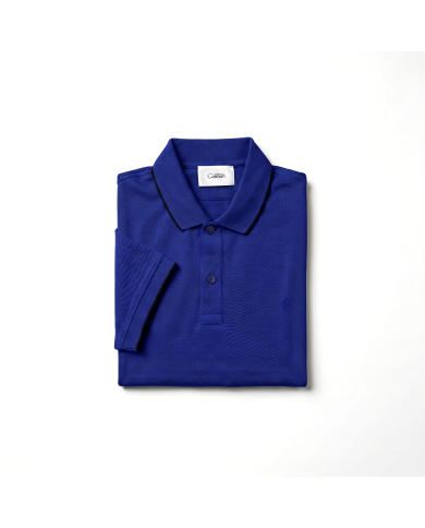 Polo en coton piqué bleu bic