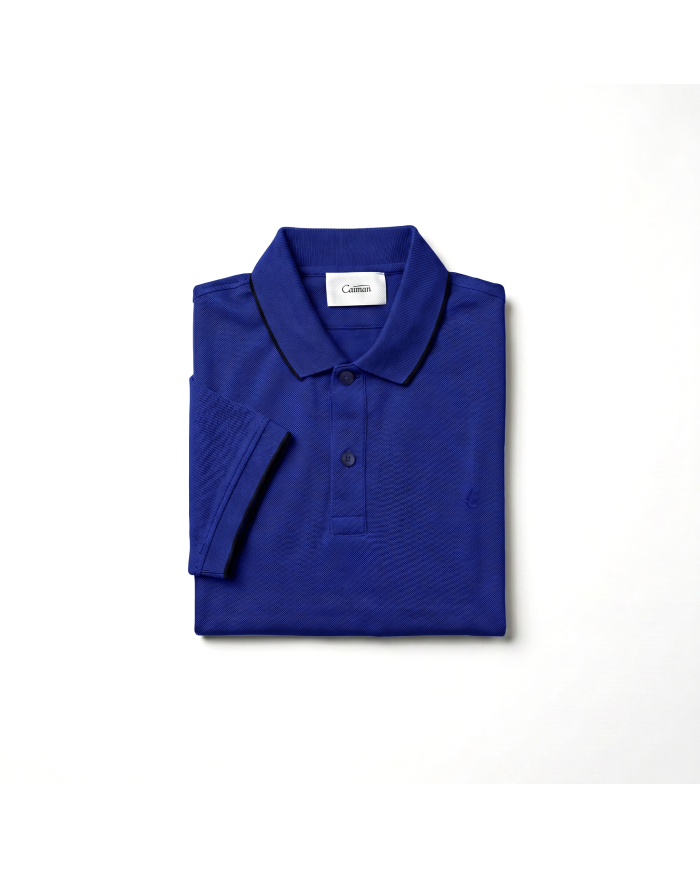 Polo en coton piqué bleu bic