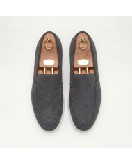 Mocassin homme en nubuck gris charbon