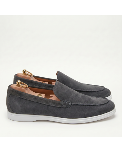 Mocassin homme en nubuck gris charbon
