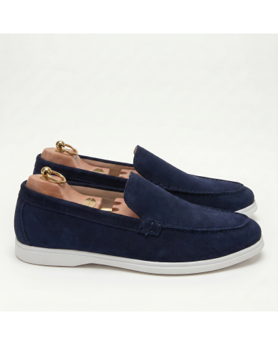 Mocassin homme en nubuck Bleu Marine