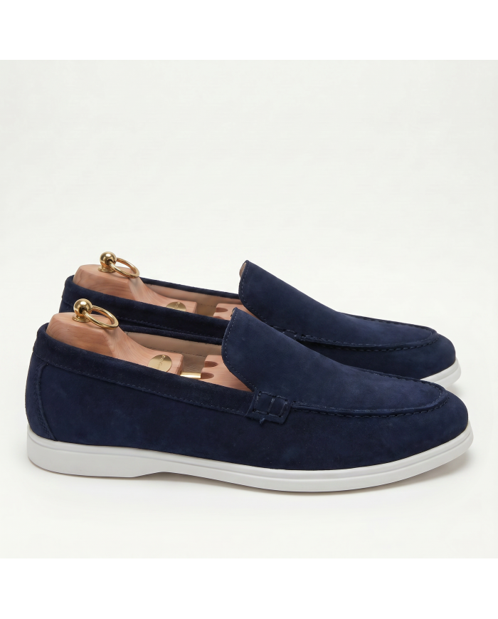 Mocassin homme en nubuck Bleu Marine